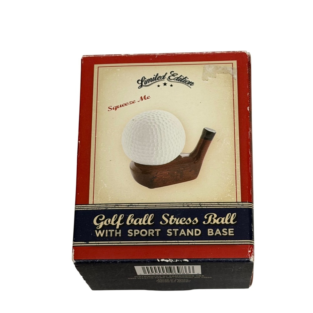 Vintage Limited Edition Golf Ball Stress Ball Squeeze Me With Stand Collectible